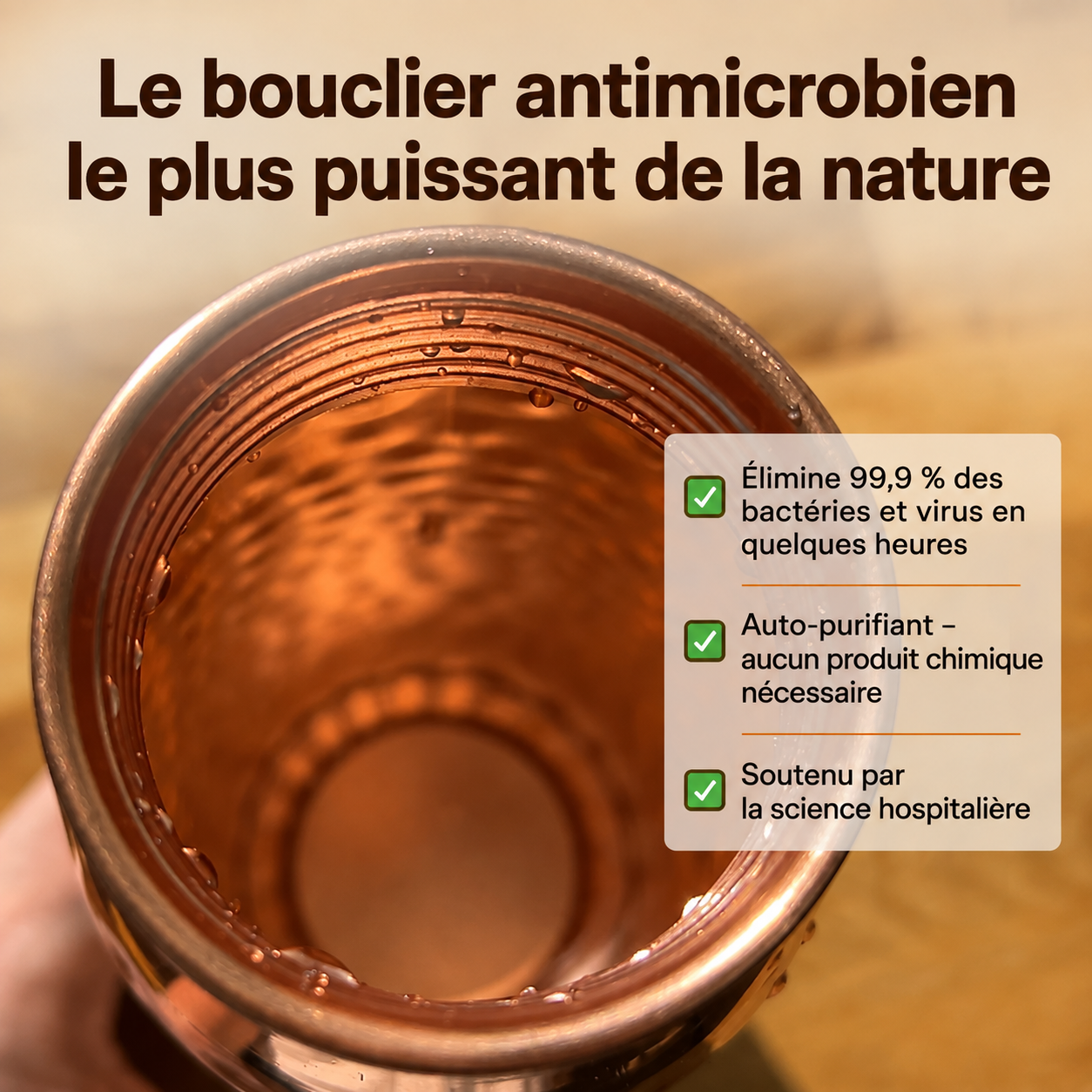 Cuivre naturellement antimicrobien