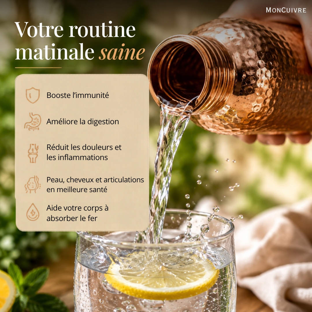 Gourde MonCuivre Artisanale 0% microplastique 0 bactéries
